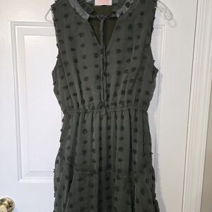C+D+M_Olive Green Pom Dress_Size Medium